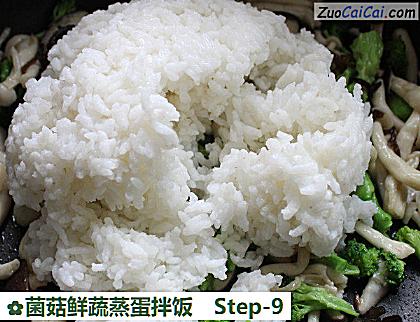 菌菇鲜蔬蒸蛋拌饭做法第九步骤