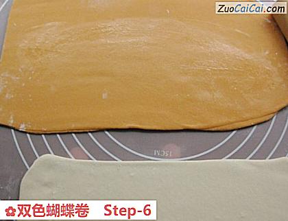 双色蝴蝶卷做法第六步骤