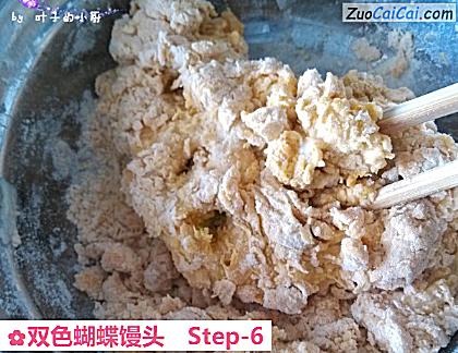 双色蝴蝶馒头做法第六步骤