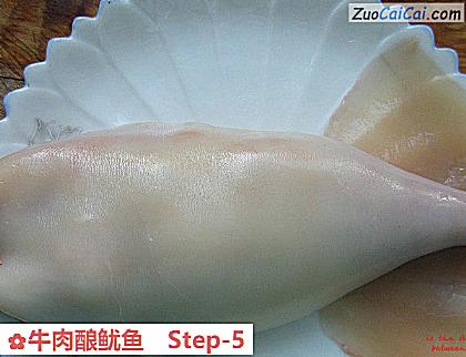 牛肉酿鱿鱼做法第五步骤