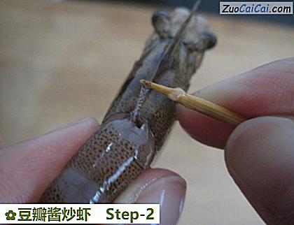 豆瓣酱炒虾做法第二步骤