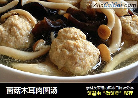菌菇木耳肉圆汤