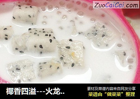 椰香四溢---火龙果椰浆西米露