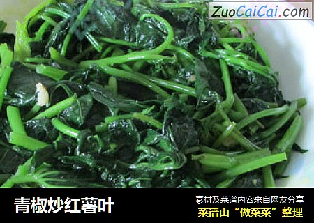 青椒炒红薯叶