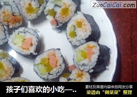 孩子们喜欢的小吃———海苔黄瓜火腿泡菜包饭