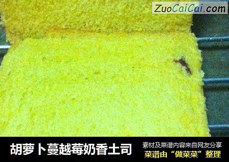 胡萝卜蔓越莓奶香土司