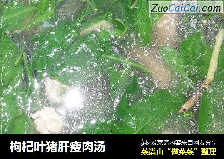 枸杞叶猪肝瘦肉汤