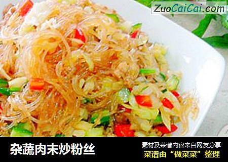 杂蔬肉末炒粉丝