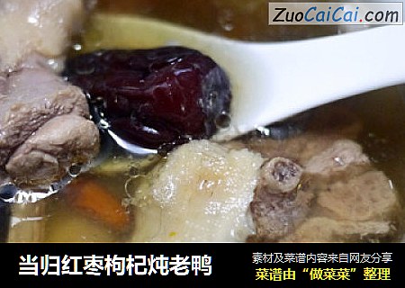 当归红枣枸杞炖老鸭