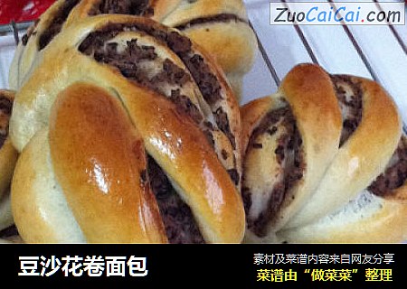 豆沙花卷面包
