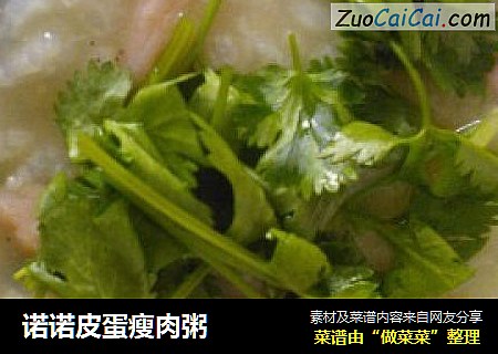 诺诺皮蛋瘦肉粥