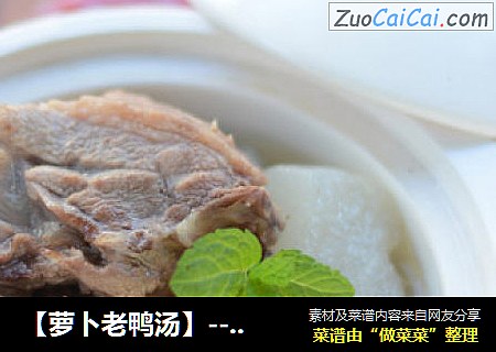 【萝卜老鸭汤】--润肺止咳消食