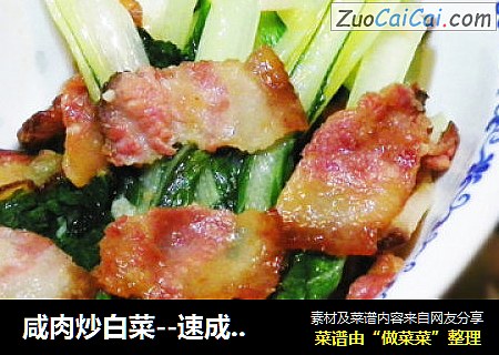 咸肉炒白菜--速成下饭菜