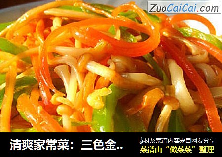 清爽家常菜：三色金针菇
