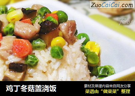 鸡丁冬菇盖浇饭