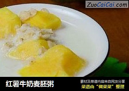 红薯牛奶麦胚粥