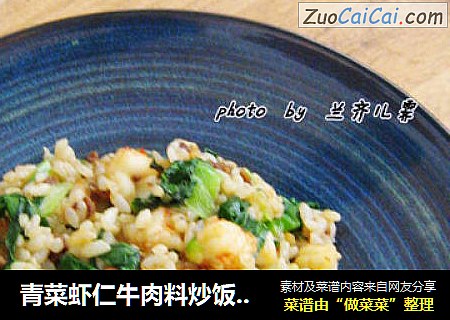 青菜虾仁牛肉料炒饭－－－一个人的稍有奢华的午餐