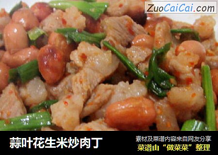 蒜叶花生米炒肉丁