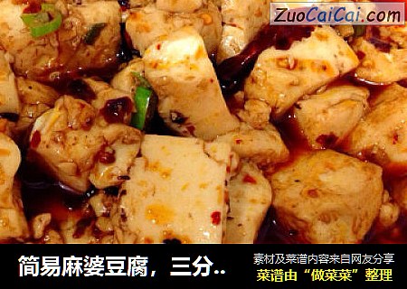 简易麻婆豆腐，三分钟搞定