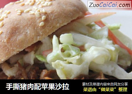 手撕猪肉配苹果沙拉