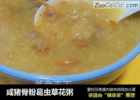 咸猪骨粉葛虫草花粥