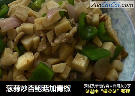 葱蒜炒杏鲍菇加青椒