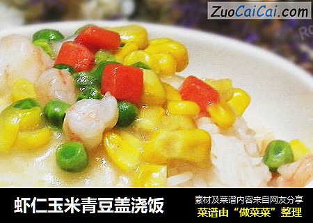 虾仁玉米青豆盖浇饭