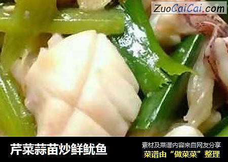 芹菜蒜苗炒鲜鱿鱼