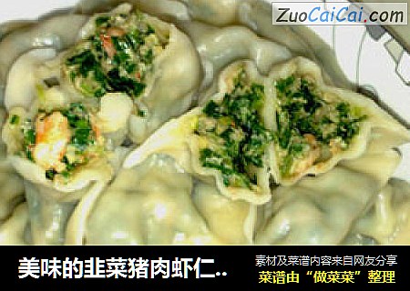 美味的韭菜猪肉虾仁馅饺子