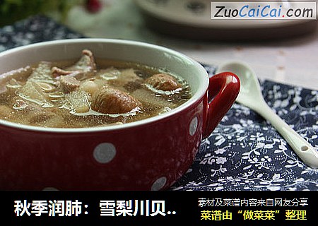 秋季润肺：雪梨川贝瘦肉汤