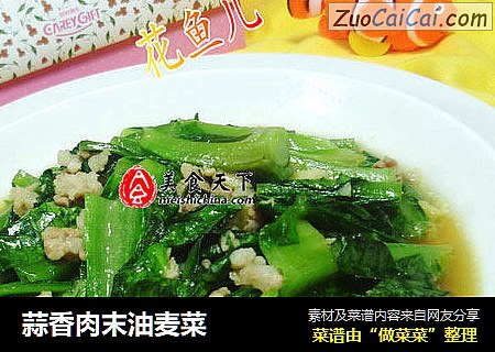 蒜香肉末油麦菜