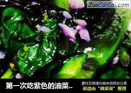 第一次吃紫色的油菜---蒜泥油菜