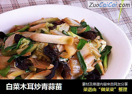 白菜木耳炒青蒜苗