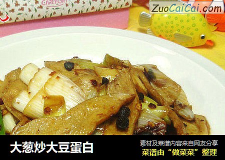 大葱炒大豆蛋白