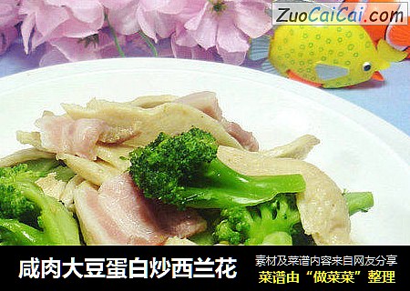 咸肉大豆蛋白炒西兰花
