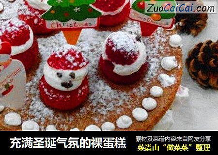 充满圣诞气氛的裸蛋糕