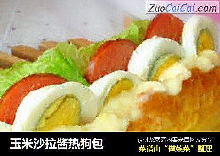 玉米沙拉酱热狗包