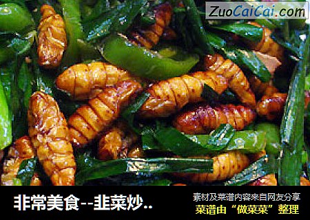 非常美食--韭菜炒蚕蛹