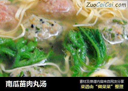 南瓜苗肉丸汤