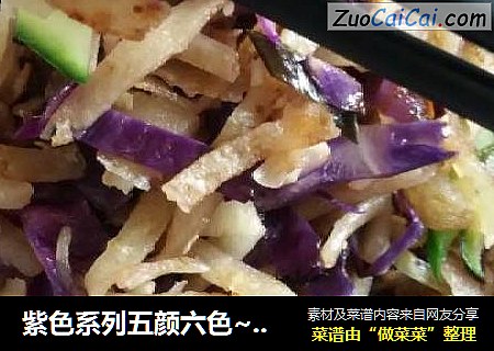 紫色系列五颜六色~蔬菜炒饼丝