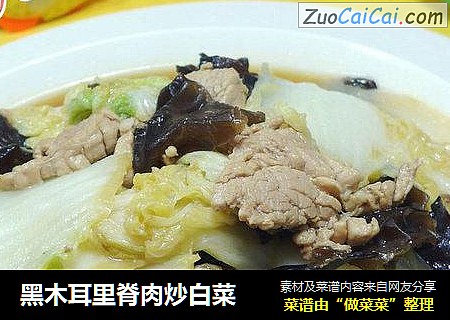 黑木耳里脊肉炒白菜