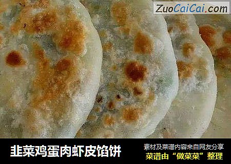 韭菜鸡蛋肉虾皮馅饼