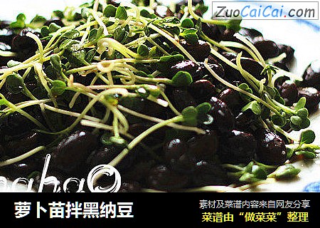 萝卜苗拌黑纳豆