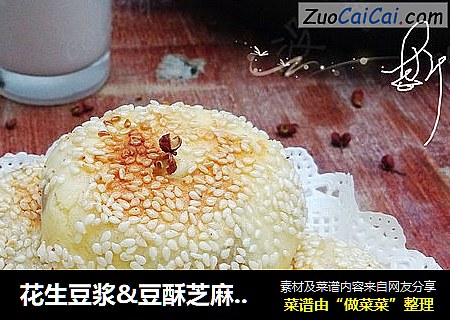 花生豆浆&豆酥芝麻烧饼
