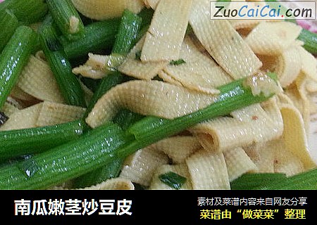南瓜嫩茎炒豆皮