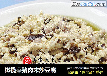 橄榄菜猪肉末炒豆腐