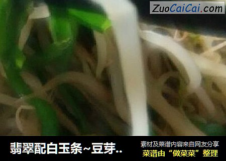 翡翠配白玉条~豆芽菜炒韭菜