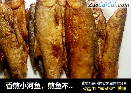 香煎小河鱼，煎鱼不粘不散有窍门。