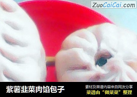 紫薯韭菜肉馅包子