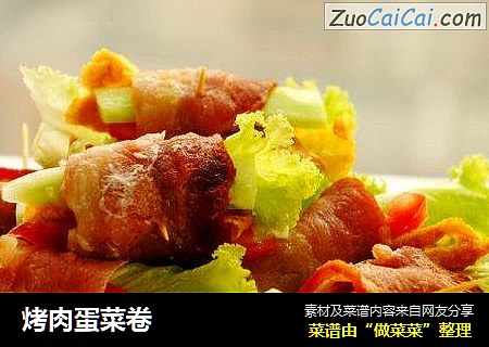 烤肉蛋菜卷